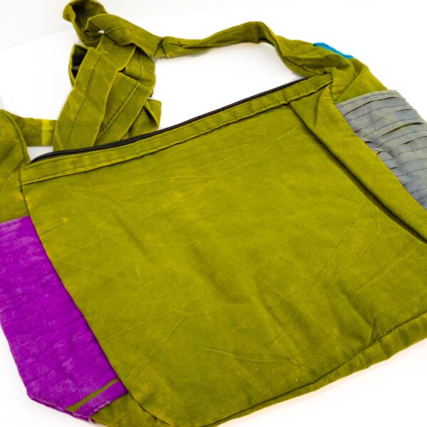 PEACE,LOVE & GO – Cotton Bag – GREEN - The Inspirational Studio