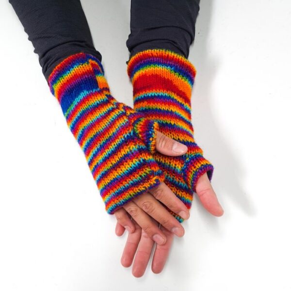 Woollen hand warmers rainbow - The Inspirational Studio