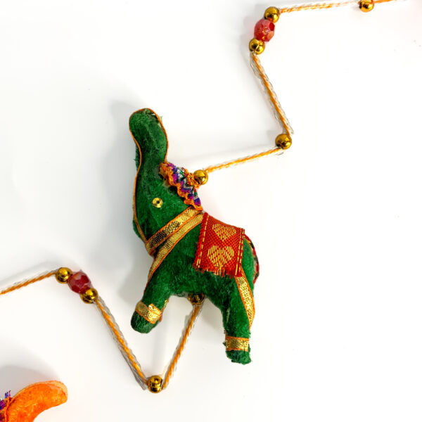 Nepalese colourful 5 hanging elephant string with bell - The Inspirational Studio