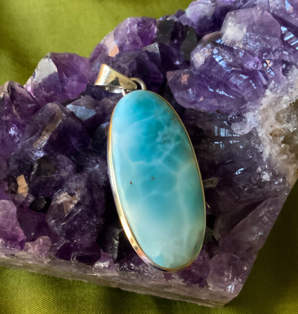 LARIMAR – Sterling silver Larimar pendant - The Inspirational Studio 