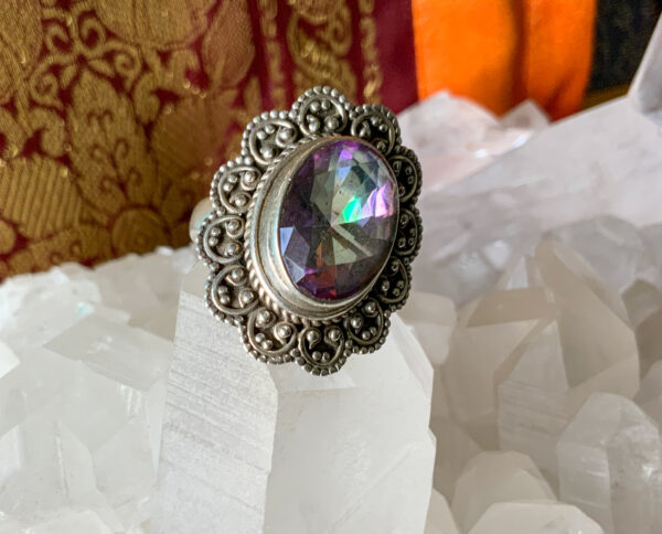 Sterling Silver Labradorite ring – Size 7 - The Inspirational Studio 