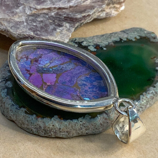 Stirling Silver – PURPLE MOHAVE TURQUOISE – Pendant with chain - The Inspirational Studio 