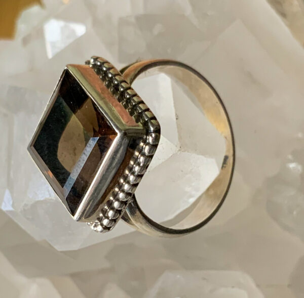 Sterling Silver Smoky Quartz Ring – Size 8 - The Inspirational Studio 