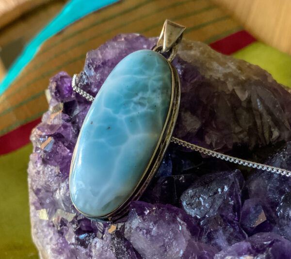 LARIMAR – Sterling silver Larimar pendant - The Inspirational Studio 