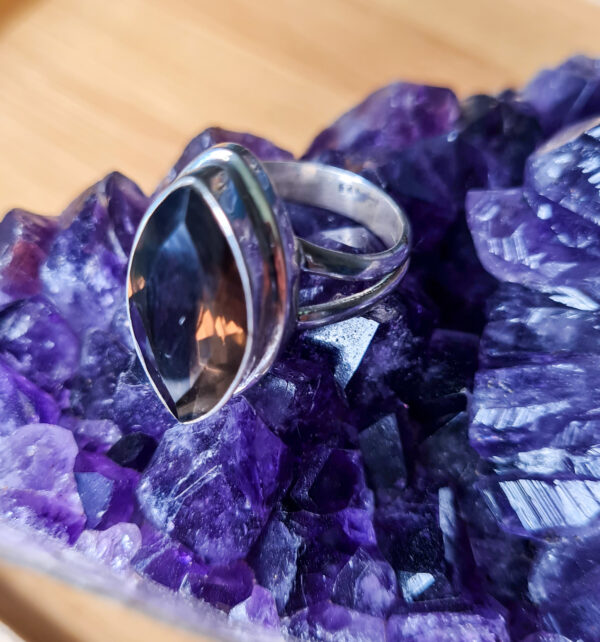 Sterling Silver Smoky Quartz Ring – Size 8 - The Inspirational Studio 