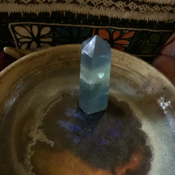 Green / Blue Dreamy Fluorite Point – with natural LOVE HEART inside - The Inspirational Studio 