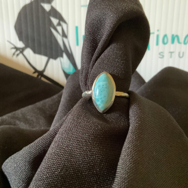 LARIMAR – Sterling Silver Larimar Ring – size 8 (oval) - The Inspirational Studio 