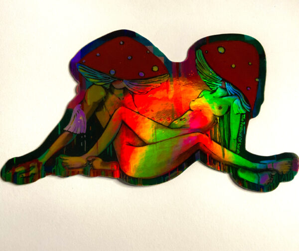 Amanita Couple – Holographic Sticker - The Inspirational Studio 