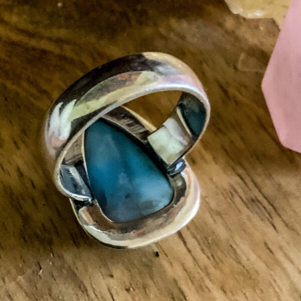 LARIMAR – Sterling Silver Larimar Ring – Size 7.5 - teardrop - The Inspirational Studio 